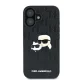 Karl Lagerfeld iPhone 16 Case Monogram Karl&Choupette Head Pin, Black