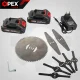 Cordless Grass Trimmer OPEX TOOLS OPX28025, 21V, 2x 1.5 Ah, with Wheels, Red/Black