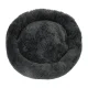 Plush Donut Pet Bed for Dogs and Cats 100 cm, Dark Grey