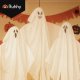 Ruhhy 00025957 Halloween Decoration - 3 Hanging Ghosts, 75 cm, White