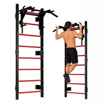 Gymnastics Wall Bars MOVEPRO 215 cm with Pull-Up Bar, Black