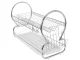 Two-Tier Dish Drainer Rack, Silver