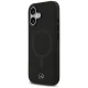 Mercedes iPhone 17 Case Plain Smooth Leather MagSafe, Black