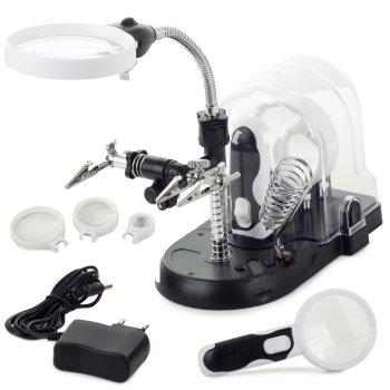 Helping Hand Soldering Tool with LED Magnifying Glass 2.5x 5x 16x