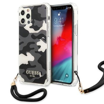 Apple iPhone 12 / 12 Pro 6.1'' Guess Camo Collection Case Cover (GUHCP12MKSARBK), Black