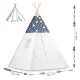 Nukido 740424 Kids Teepee Tent with Lights and Mat, Navy Blue