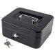 Metal Cash Box for Money and Documents, 15x12x8 cm, Black