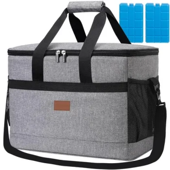 Trizand 40L Thermal Bag with 2 Cooling Ice Packs, Grey