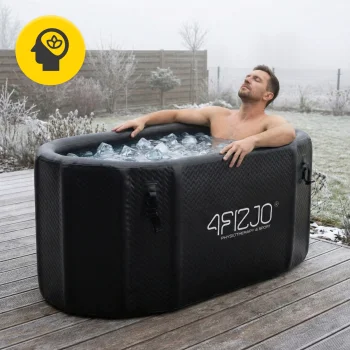 Inflatable Ice Bath Tub 4FIZJO Drop-Stitch Oval 150x80x75 cm, Black