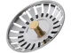 Metal Sink Strainer and Stopper, 8 cm, Silver/Gold