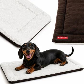 Fabric Pet Mat Bed for Dogs and Cats, 50x35 cm, Dark Brown