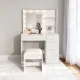 ModernHome Vanity Table with LED Mirror, 5 Drawers and Stool
