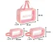 Clear Travel Cosmetic Bag Set 3-in-1 Toiletry Organizer, Pink