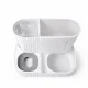 Gravity Pet Feeder and Water Dispenser 2-in-1 for Cats and Dogs, Gray White