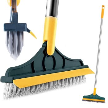 Floor Scrub Brush with Squeegee and Long Handle 103 cm