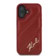 Karl Lagerfeld iPhone 16 Case Diagonal Quilted Script, Red
