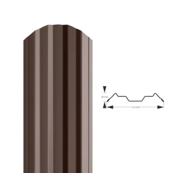 Profiled Metal Fence Picket ESTETIC PSx2 RAL8019, 115 mm, Gray Brown