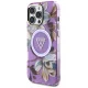 Guess Glitter Flowers Triangle Buttons MagSafe Phone Case Cover iPhone 16 Pro Max Purple