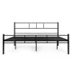 ModernHome Metal Bed Frame with Slats 160 x 200 cm, Black