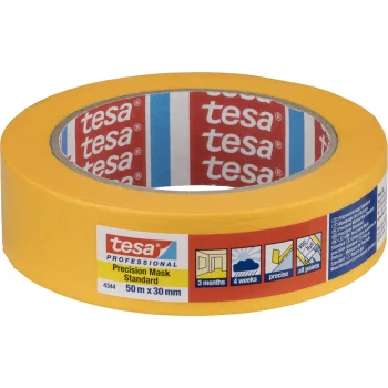 Tesa Professional 4344 Precision Masking Tape 50m x 30mm, Yellow