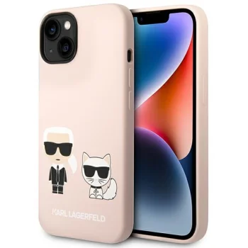 Karl Lagerfeld KLHMP14MSSKCI Silicone MagSafe Case for iPhone 14 Plus, Light Pink