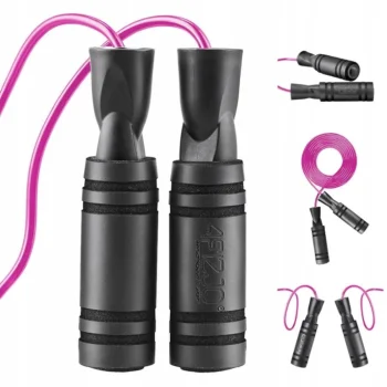 4Fizjo Basic Skipping Rope with Non-Slip Handles, Pink