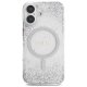 Guess HC Resin Bottom Glitter MagSafe vāciņš iPhone 16, Sudraba