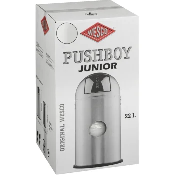 Wesco Pushboy Junior Trash Can 22L, White Matt