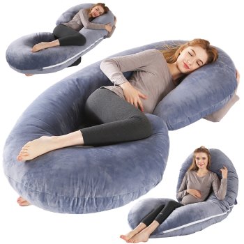 Multifunctional Maternity Pregnancy and Breastfeeding Pillow C-shape, 130x70cm
