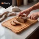 Ruhhy Bamboo Cutting Board Set, 3 Pcs with Stand