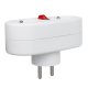 Maclean MCE337 E Socket Splitter, 2 Sockets with Switch, White