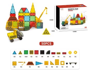 Magnetic Building Blocks 3D Construction STEM Toy 50 Pieces