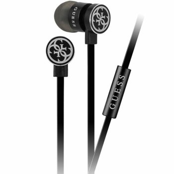 Guess GUEPWIBK 3.5mm Wired Earphones, Black/Silver
