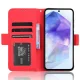 Samsung Galaxy A35 ( SM-A356E/DS ) Multiple Card Slots Design Wallet Stand Leather Book Case Cover, Red