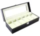 Watch storage box for 6 watches, black