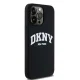 DKNY iPhone 15 Pro Max Case Liquid Silicone White Printed Logo MagSafe, Black