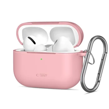 Ausinių dėklas Tech-Protect Silicone Hook, skirtas AirPods Pro, rožinis