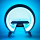RGB Bedside Lamp with Wireless Charger, Bluetooth Speaker and Alarm Clock, White