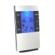 Digital Weather Station with Indoor Thermometer and Clock, Silver-Black