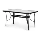 Multigarden SC-094 Glass Top Garden Table, 140x80 cm, Black