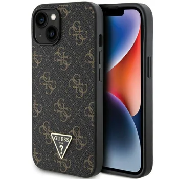 Guess 4G Triangle Metal Logo Case for iPhone 13 / 14 / 15, Black