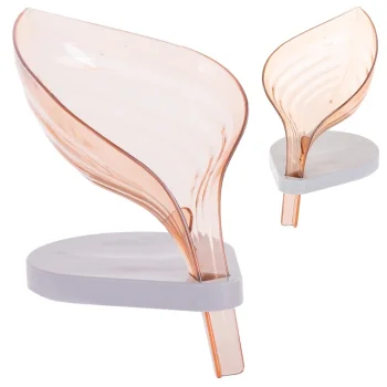 Leaf-Shaped Soap Dish with Drain, Orange