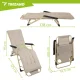 Folding Garden Lounger Trizand 3-in-1 with Cushion, beige