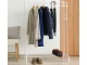 Metal Standing Clothes Rack with Shoe Shelf, White