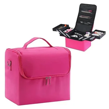 Cosmetic Case Makeup Organizer, 25.5x28x21 cm, Pink