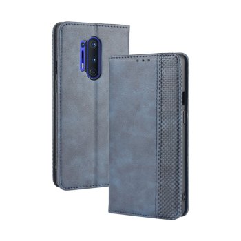 OnePlus 8 Pro Vintage Texture PU Leather Case Wallet Cover, Blue