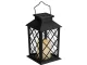 Dekoratyvinis LED žibintas su žvake, 28 x 14 x 14 cm, juodas