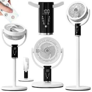 Cordless Rechargeable 3-in-1 Fan with Remote, White/Black