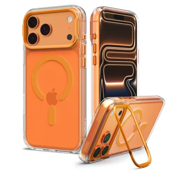 Spigen Ultra Hybrid Optik S MagSafe Case for iPhone 18 / 17 Pro Max, Transparent Orange