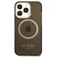 Guess Gold Outline Translucent MagSafe Case for iPhone 13 / 13 Pro - Black